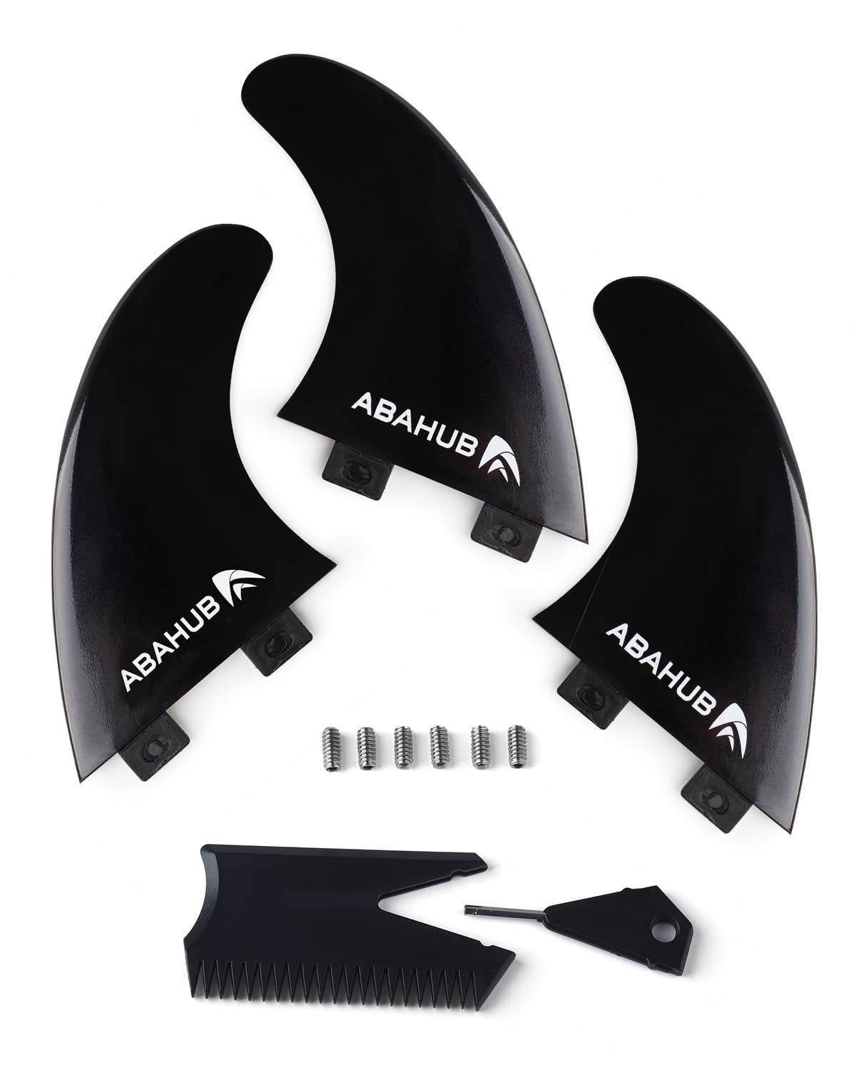 Abahub Surfboard Thruster Fins Set, Compatible with FCS